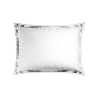 Pillowcase(s) cotton satin - Cannes Grey / White 2 x (50 x 70 cm)