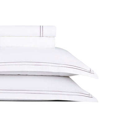 Sheet set cotton satin - Cannes Grey / White
