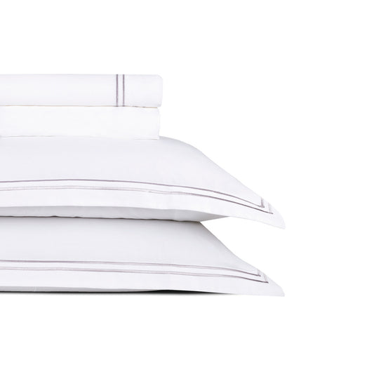 Sheet set cotton satin - Cannes Grey / White