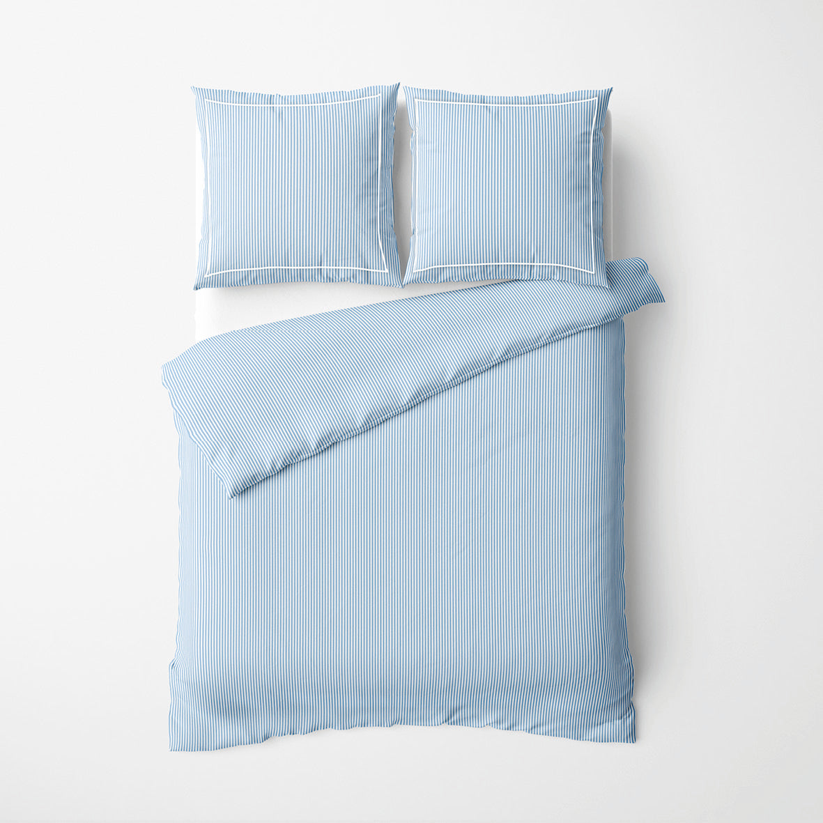 Duvet cover + pillowcase(s) cotton percale - Aix-Marseille Light blue
