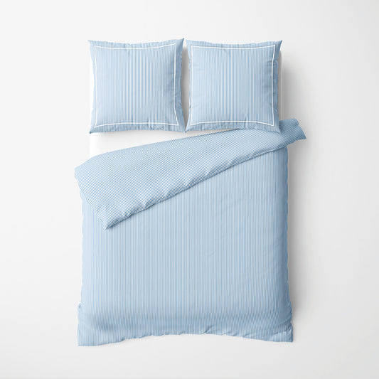 Duvet cover + pillowcase(s) cotton percale - Aix-Marseille Light blue