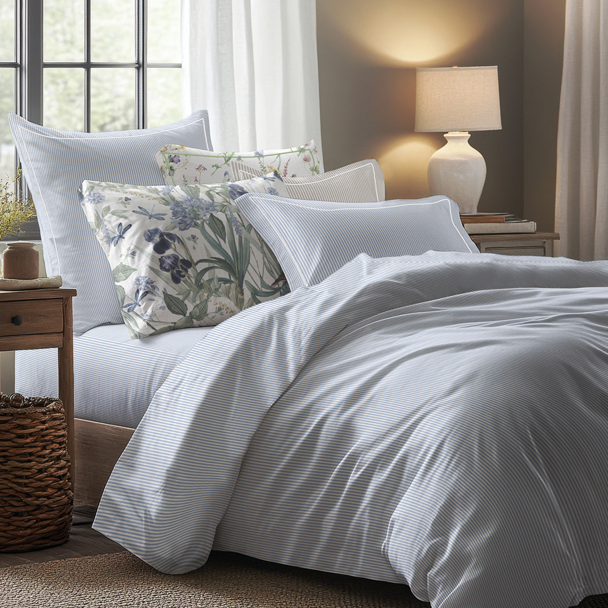 Pillowcase(s) cotton percale - Aix-Marseille Light blue