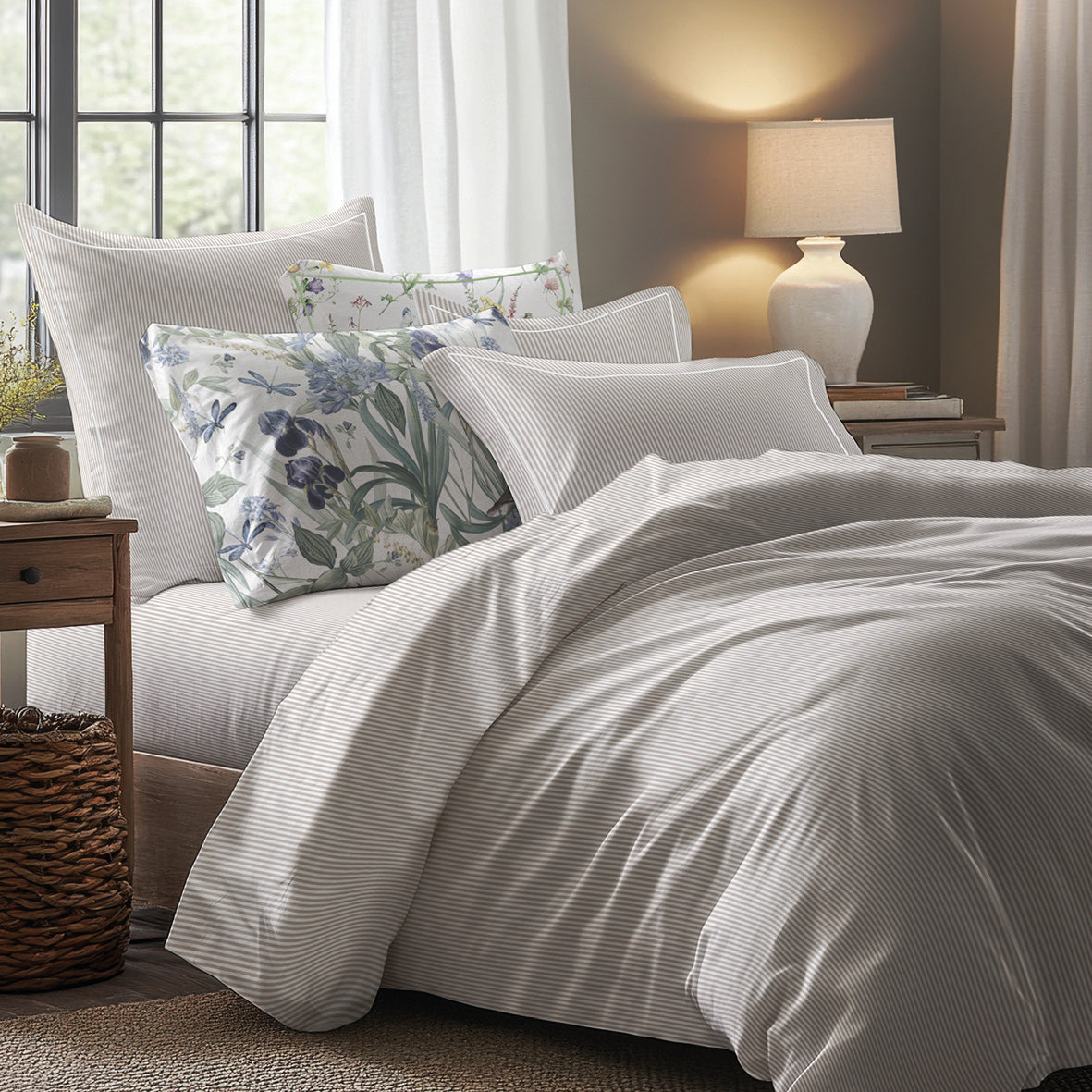 Duvet cover + pillowcase(s) cotton percale - Aix-Marseille Taupe