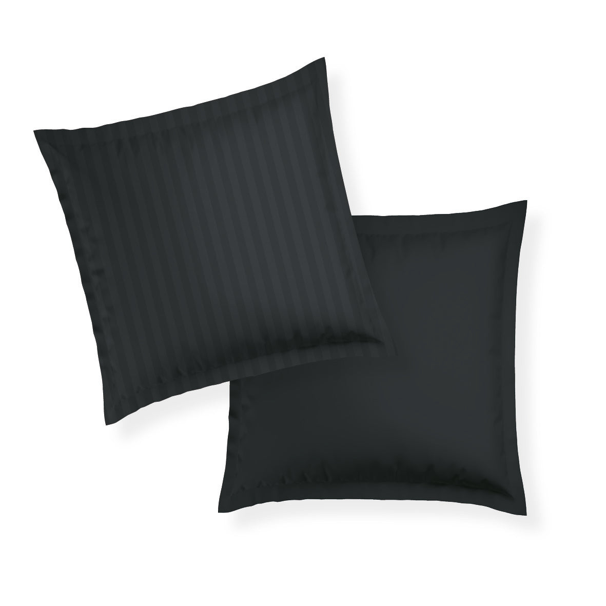 Pillowcase(s) cotton satin dobby stripe woven - Black