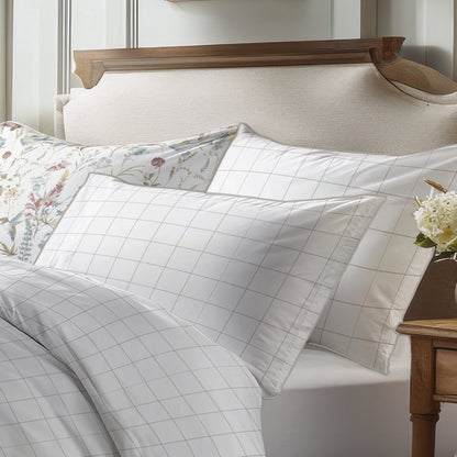 Pillowcase(s) cotton satin - Caroline White / Taupe