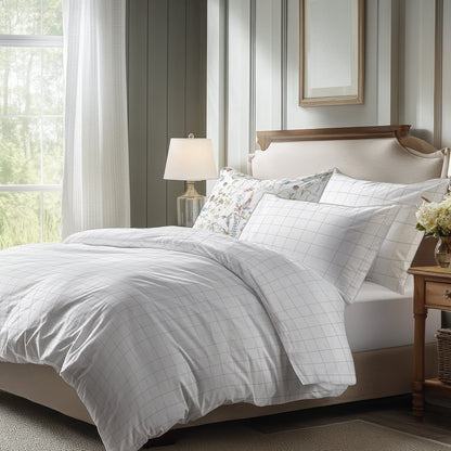 Pillowcase(s) cotton satin - Caroline White / Taupe