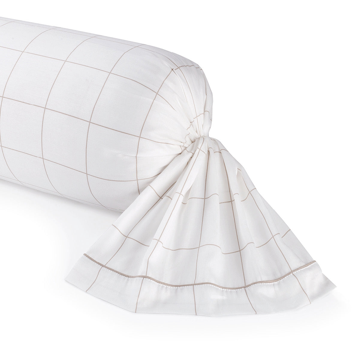 Pillowcase(s) cotton satin - Caroline White / Taupe