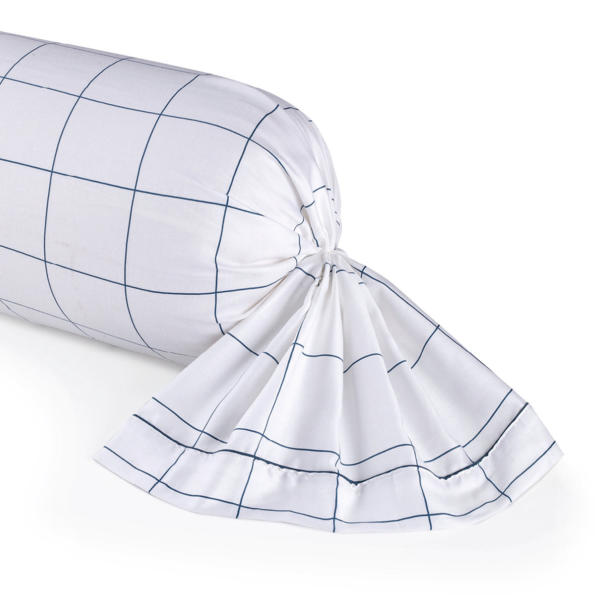 Pillowcase(s) cotton satin - Caroline White / Blue