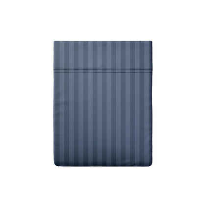 Flat sheet cotton satin dobby stripe woven -  Blue