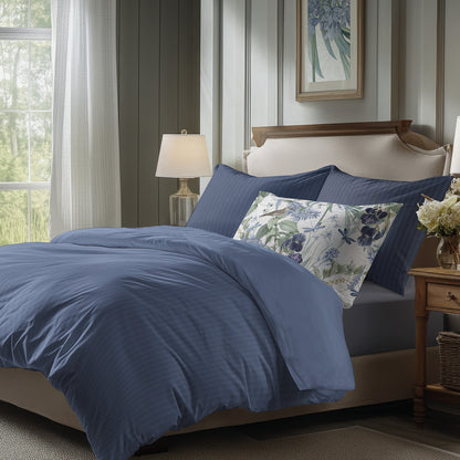 Fitted sheet cotton satin - Uni Blue