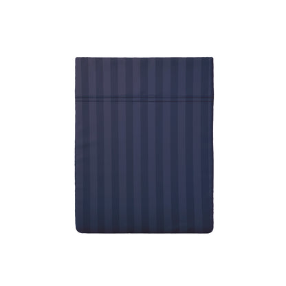 Flat sheet cotton satin dobby stripe woven -  Dark blue