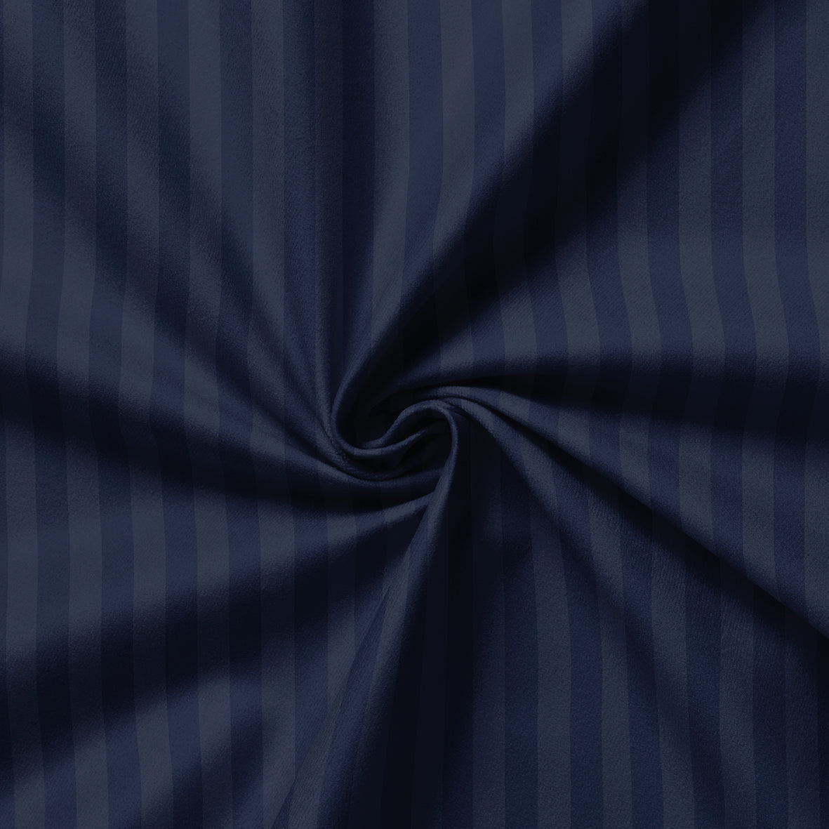 Flat sheet cotton satin dobby stripe woven -  Dark blue