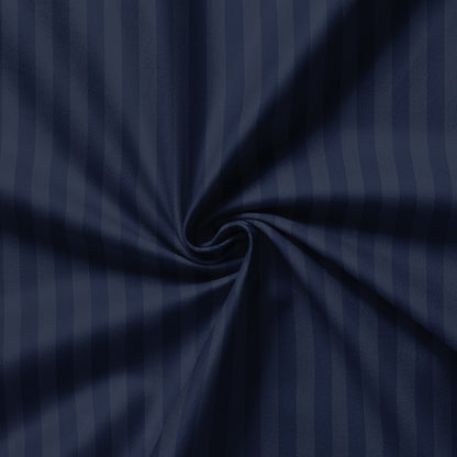 Flat sheet cotton satin dobby stripe woven -  Dark blue