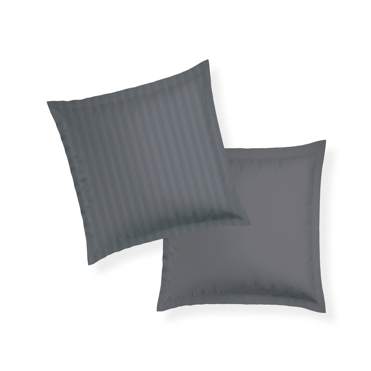 Pillowcase(s) cotton satin dobby stripe woven - Dark grey