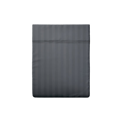 Flat sheet cotton satin dobby stripe woven - Dark grey