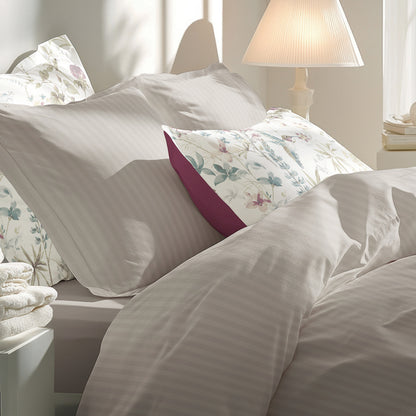 Sheet set cotton satin dobby stripe woven - Taupe