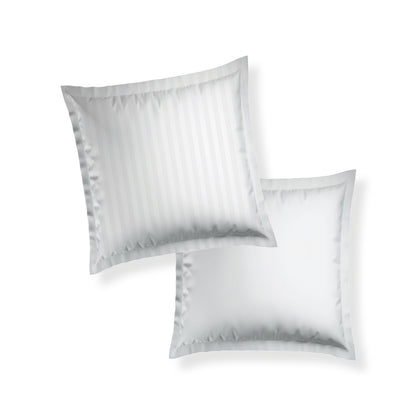 Pillowcase(s) cotton satin dobby stripe woven - White