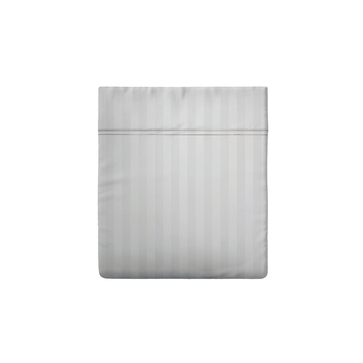 Flat sheet cotton satin dobby stripe woven -  White