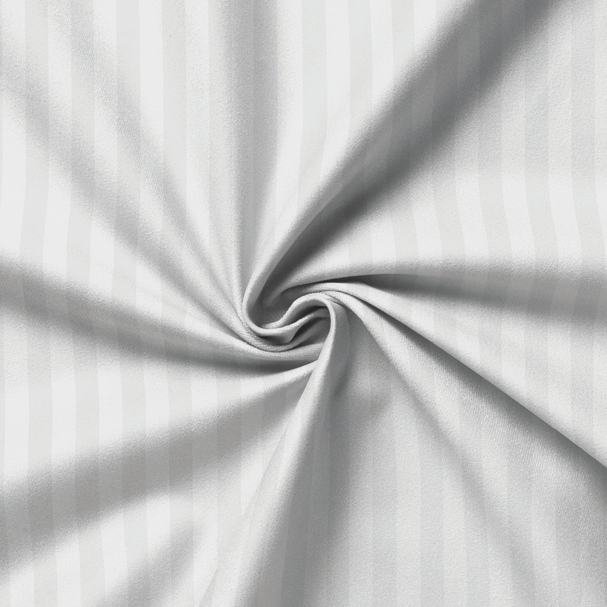 Flat sheet cotton satin dobby stripe woven -  White