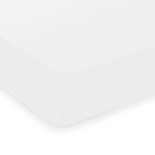 Fitted sheet cotton satin - Uni White 01