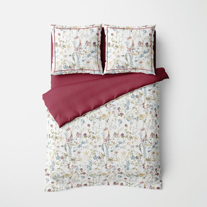 Duvet cover + pillowcase(s) cotton satin - Aile mélodique White