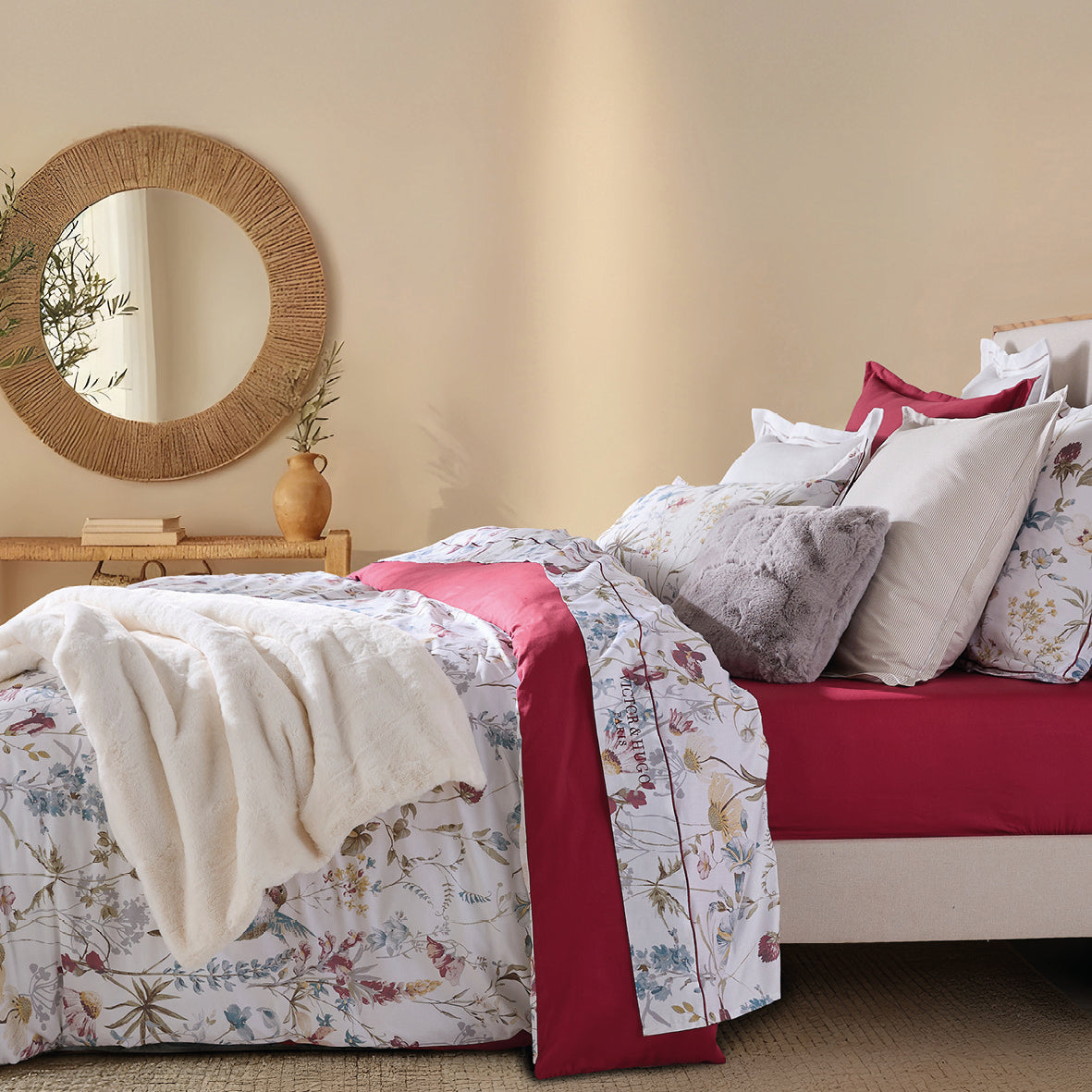 Pillowcase(s) cotton satin - Burgundy