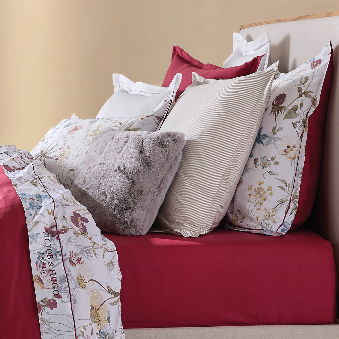 Pillowcase(s) cotton satin - Burgundy