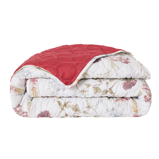 Bedspread cotton satin - Aile mélodique White - 220 x 250 cm