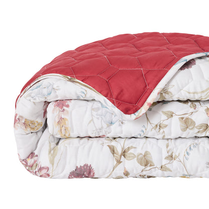 Bedspread cotton satin - Aile mélodique White - 220 x 250 cm