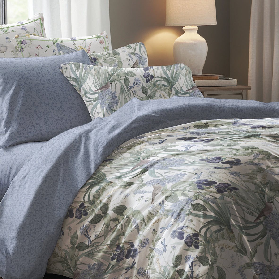 Pillowcase(s) cotton satin - Jardin du paradis White