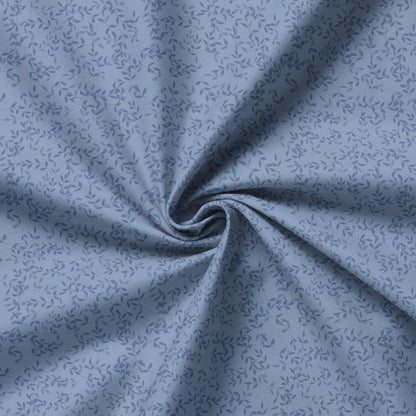Flat sheet cotton satin - Frêne à fleurs Blue