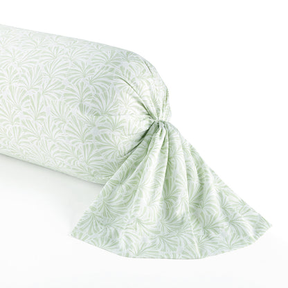 Taie d'oreiller satin de coton - Feuilles d'amour Vert