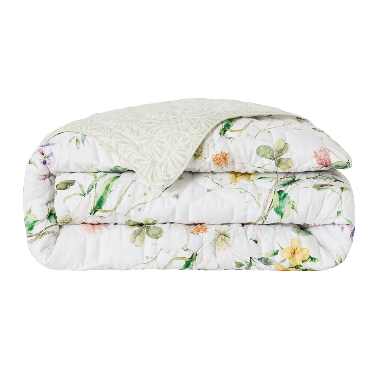 Bedspread cotton satin - Splendeur du printemps White - 220 x 250 cm