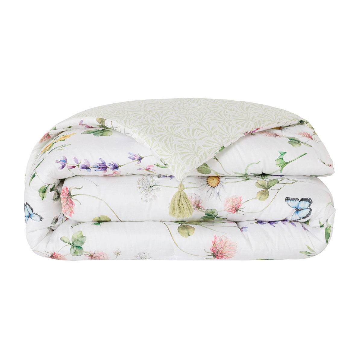 Quilt with tassels - Splendeur du printemps White - 140 x 200 cm