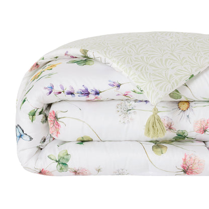 Quilt with tassels - Splendeur du printemps White - 140 x 200 cm