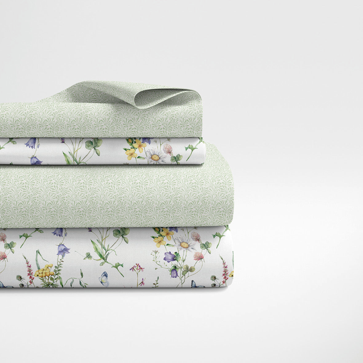 Sheet set cotton satin - Splendeur du printemps White