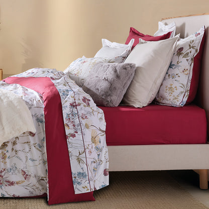 Fitted sheet cotton satin - Uni Burgundy 01