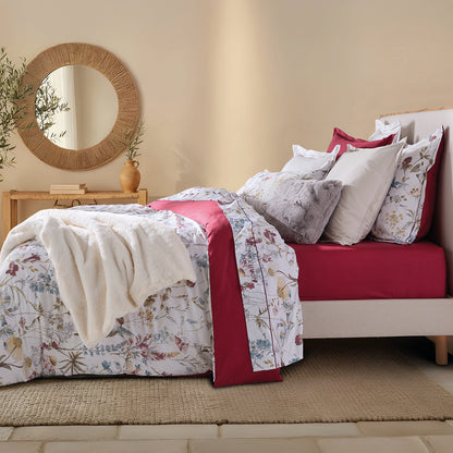 Fitted sheet cotton satin - Uni Burgundy 01