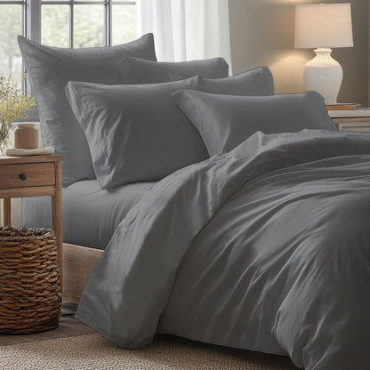 Fitted sheet cotton satin - Uni Grey 02