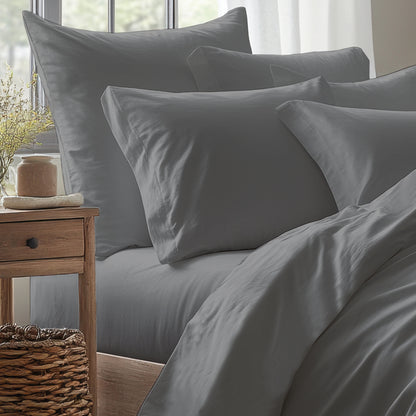 Fitted sheet cotton satin - Uni Grey 02