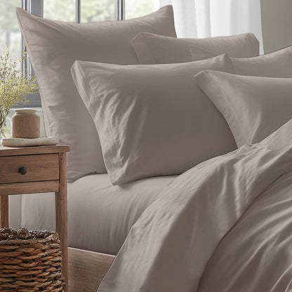 Fitted sheet cotton satin - Uni Taupe 01