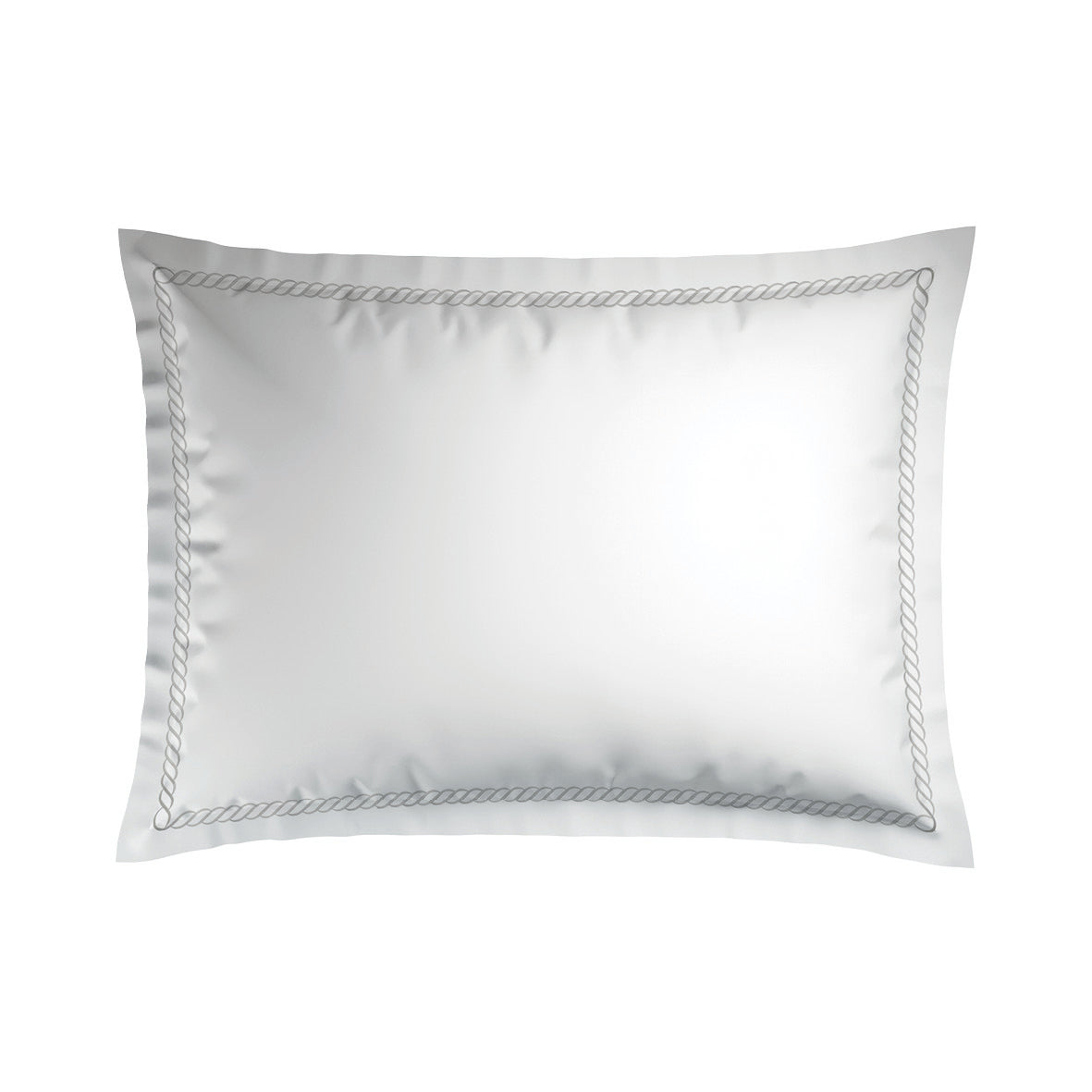 Pillowcase cotton satin - Douceur royale Grey / White 2 x (50 x 70 cm)