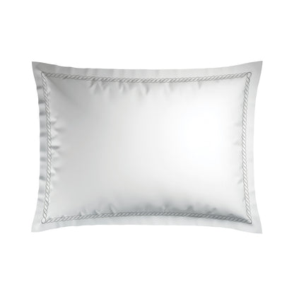 Pillowcase cotton satin - Douceur royale Grey / White 2 x (50 x 70 cm)