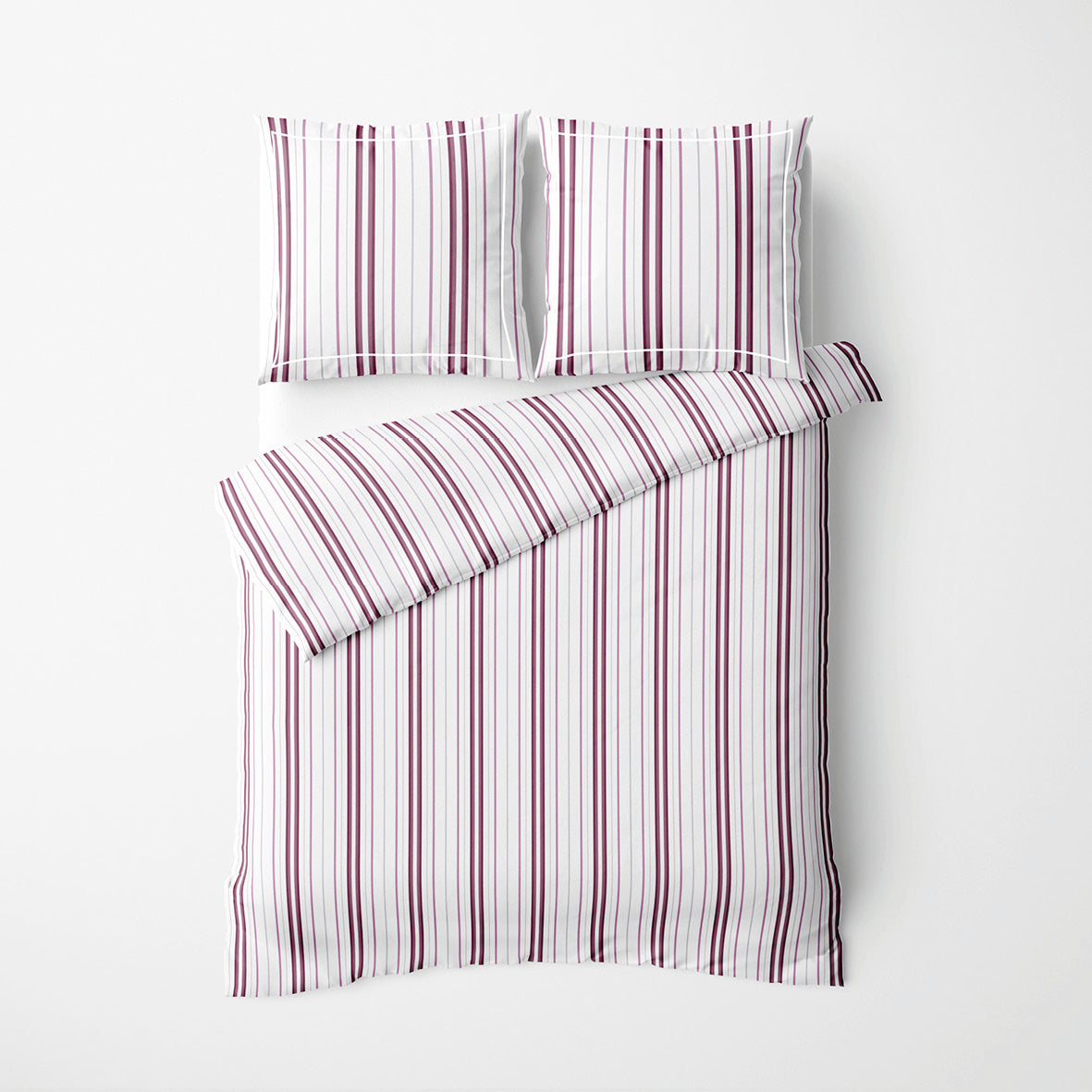 Duvet cover + pillowcase cotton satin - Lucia Purple / White