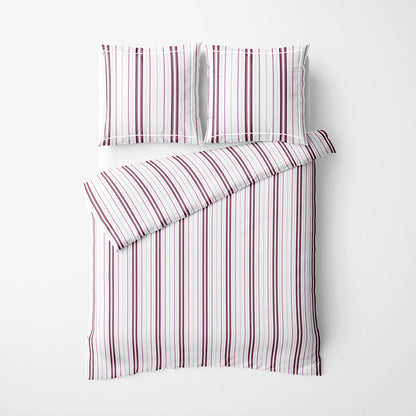 Duvet cover + pillowcase cotton satin - Lucia Purple / White