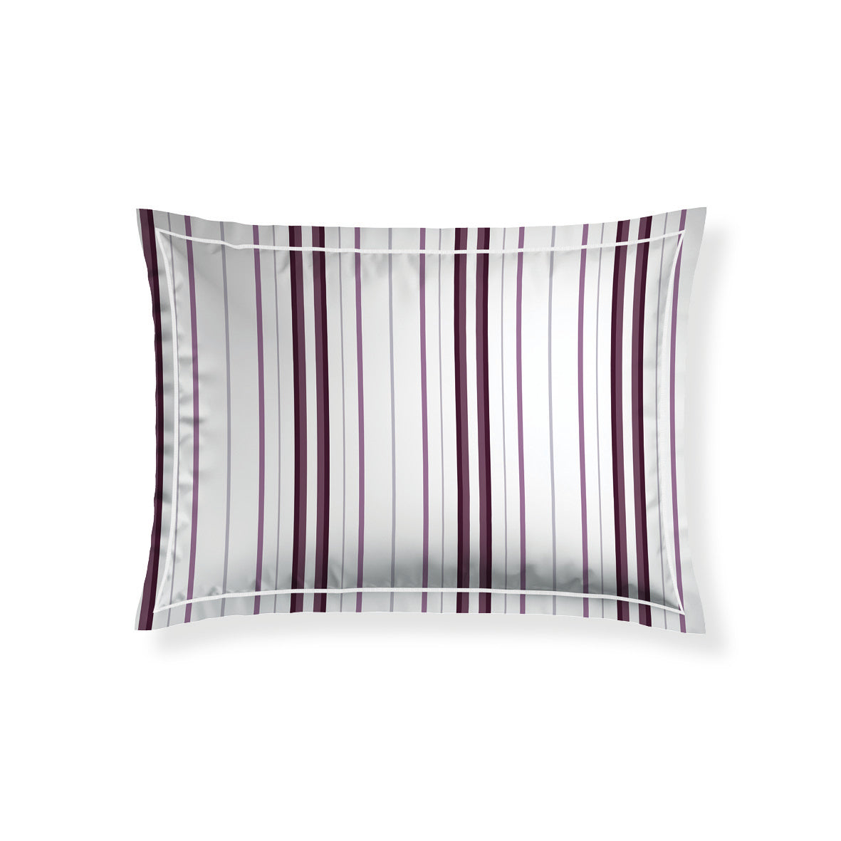 Taie d'oreiller satin de coton - Lucia Mauve / Blanc