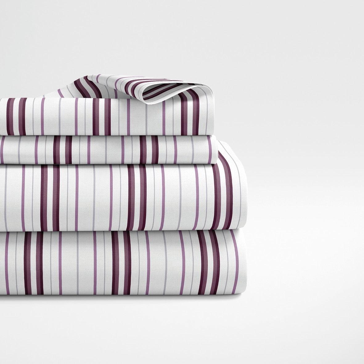 Sheet set cotton satin - Lucia Purple / White