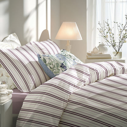 Sheet set cotton satin - Lucia Purple / White