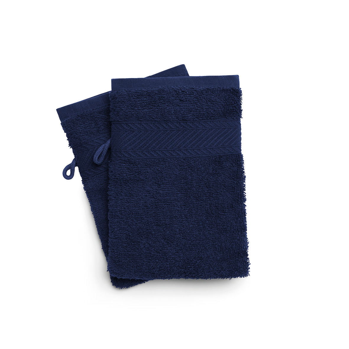 Washcloth combed cotton - Nuage - 2 x (15 x 21 cm) Navy blue