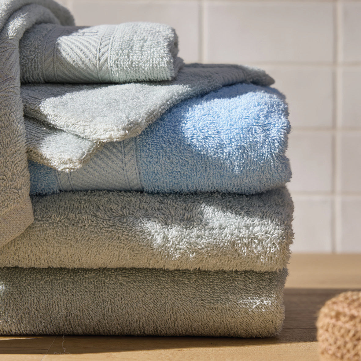 Washcloth combed cotton - Nuage - 2 x (15 x 21 cm)